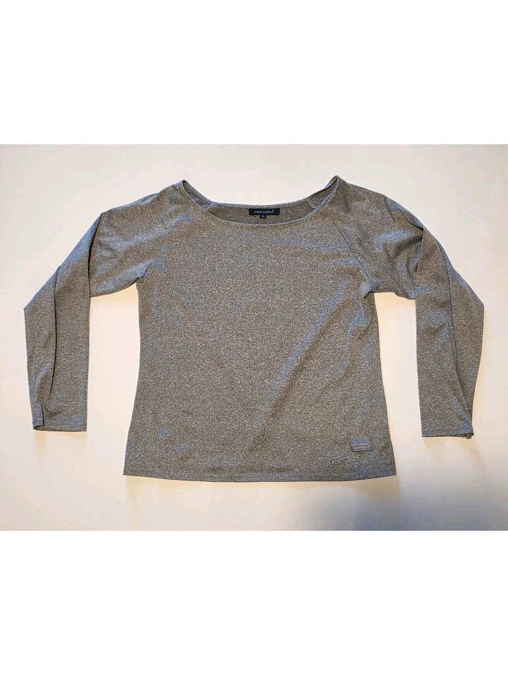 Simply Southern Long Sleeve Athletic Shirt 100% Polyester Womens Size Large Gray